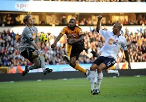 Images Dated 14th November 2010: Thrilling Goal Attempt by Sylvan Ebanks-Blake vs. Bolton's Jaaskelainen and Knight