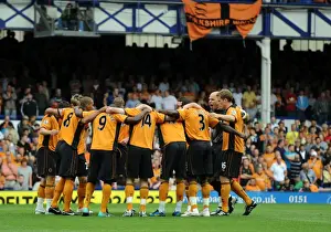 Framed Print : United in Focus: Wolverhampton Wanderers Huddle before Everton Clash, Barclays League Framed Print : United in Focus: Wolverhampton Wanderers Huddle before Everton Clash, Barclays League