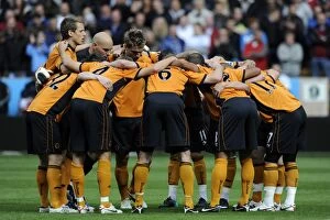 Images Dated 26th September 2010: United in Focus: Wolves Players Pre-Match Huddle vs. Aston Villa (Premier League)