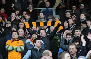Framed Print : Unwavering Wolves: A Sea of Support in the Face of Fulham's 5-0 Lead
