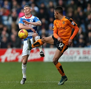 Sky Bet Championship Prints: Van La Parra vs. Konchesky: Intense Battle in Wolverhampton Wanderers vs