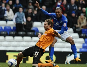 Season 2012-13 Prints: Wes Thomas Scores Past Kaspars Gorkss: Thrilling Goal in Birmingham City vs