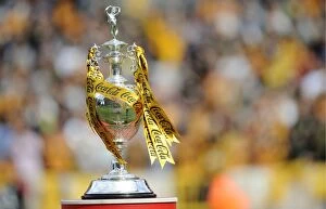 Championship Champions Celebration Collection: Wolverhampton Wanderers: 2008-09 Championship Win - Celebrating the Trophy