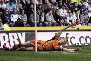 Derby County Vs Wolves Collection: Wolverhampton Wanderers: Andrew Keogh's Historic First Goal Against Derby County in Championship