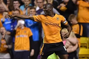 Images Dated 11th August 2015: Wolverhampton Wanderers Benik Afobe Scores Second Goal Against Newport County in Capital One Cup