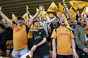 Championship Champions Celebration Collection: Wolverhampton Wanderers Celebrate Championship Title Win Against Doncaster Rovers at Molineux
