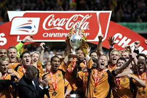 Wolverhampton Wanderers: Celebrating Promotion to Championship with the Trophy (vs Doncaster Rovers, 2008-09)