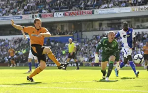 Blackburn V Wolves Prints: Wolverhampton Wanderers Christophe Berra Squanders Goal Opportunity vs. Blackburn Rovers
