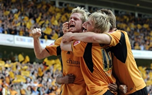 Matches 08-09 Prints: Wolverhampton Wanderers Clinch Championship Title: Euphoric Celebration After First Goal vs Doncaster Rovers (2009)