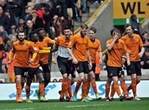 Football Full Length Prints: Wolverhampton Wanderers: Danny Batth's Thrilling Goal Celebration vs