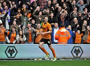 Images Dated 5th April 2014: Wolverhampton Wanderers Dave Edwards: Double Delight in Sky Bet League One Clash vs