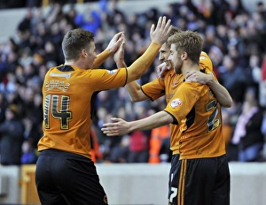 Soccer Wolves Prints: Wolverhampton Wanderers: Edwards Euphoric Goal vs Preston North End (Sky Bet League One)