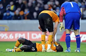 Emmanuel Frimpong Prints: Wolverhampton Wanderers Emmanuel Frimpong Suffers Injury in Wolves vs Aston Villa Barclays Premier League Match