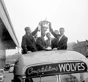 Wolverhampton Wanderers: FA Cup Victory Parade - Slater and Harris Hold the Trophy