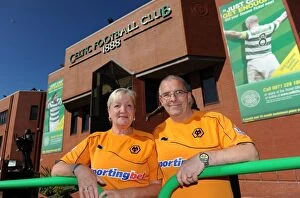 Celtic v Wolves Collection: Wolverhampton Wanderers Fans Unwavering Passion at Celtic Park: A Pre-Season Friendly Showdown