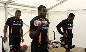 Images Dated 15th July 2010: Wolverhampton Wanderers: George Elokobi at Pre-Season Weights Training in Ireland