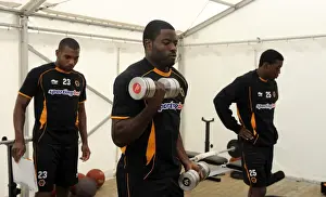 Pre Season Training In Ireland 10-11 Prints: Wolverhampton Wanderers: George Elokobi at Pre-Season Weights Training in Ireland
