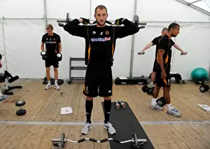 Pre Season Training In Ireland 10-11 Prints: Wolverhampton Wanderers: Jelle Van Damme at Pre-Season Weights Training in Ireland