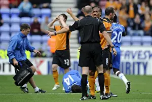 Wolverhampton Wanderers Karl Henry Receives Red Card vs. Wigan Athletic in Barclays Premier League