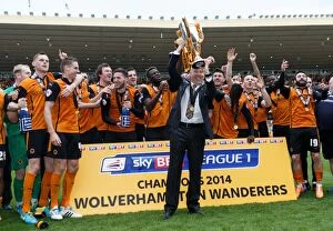 Images Dated 3rd May 2014: Wolverhampton Wanderers: Kenny Jackett's Trophy Lift - League One Champions (2014)