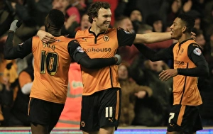 Sky Bet Championship - Wolves V Brentford - Molineux Prints: Wolverhampton Wanderers: Kevin McDonald Scores the Second Goal Against Brentford in Sky Bet Championship Match