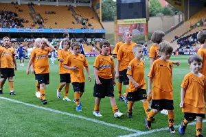 Framed Print : Wolverhampton Wanderers Matchday Mascots: Pre-Game Training - Wolves vs. Real Zaragoza