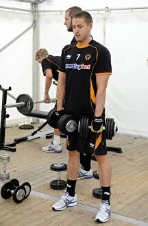Pre Season Training In Ireland 10-11 Collection: Wolverhampton Wanderers: Michael Kightly at Pre-Season Weights Training in Ireland
