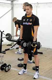 Pre Season Training In Ireland 10-11 Prints: Wolverhampton Wanderers: Michael Kightly at Pre-Season Weights Training in Ireland