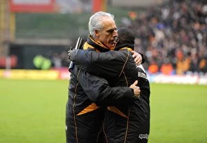 Wolves v Birmingham Collection: Wolverhampton Wanderers: Mick McCarthy and Terry Connor Celebrate Barclays Premier League Victory