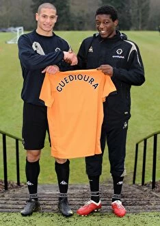 Adlene Guedioura Collection: Wolverhampton Wanderers: New Arrivals Guedioura and Mujangi Bia in Training, Barclays Premier League