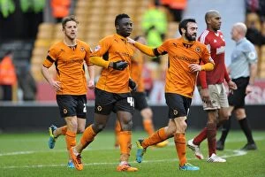 Sky Bet League One : Wolves v Bristol City : Molineux Stadium : 25-01-2014 Collection: Wolverhampton Wanderers: Nouha Dicko Scores Brace in Sky Bet League One Win Against Bristol City