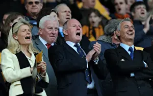 Coca Cola Football League Championship Prints: Wolverhampton Wanderers Promotion Triumph: Steve Morgan's Emotional Reaction with Wife Didi and Ian Rush