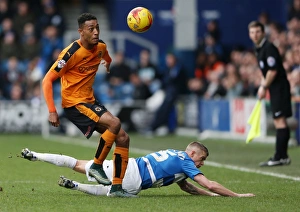 Sky Bet Championship Prints: Wolverhampton Wanderers Rajiv van La Parra Outmuscles QPR's Paul Konchesky