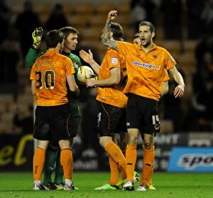 Images Dated 16th April 2013: Wolverhampton Wanderers: Roger Johnson's Emotional Championship Victory Celebration