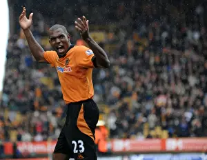 Framed Print : Wolverhampton Wanderers: Ronald Zubar Inspires the Crowd Against Aston Villa - Barclays Premier League