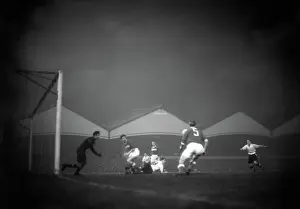 Wolverhampton Wanderers Royston Swinbourne Amidst the Goal Melee: 4-0 Victory Over Spartak Moscow