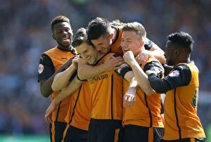 Images Dated 3rd May 2014: Wolverhampton Wanderers: Sam Ricketts Scores and Celebrates with Team against Carlisle United