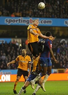 Images Dated 23rd January 2010: Wolverhampton Wanderers Sam Vokes Leaps for Glory: FA Cup Triumph over Crystal Palace