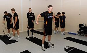 Images Dated 15th July 2010: Wolverhampton Wanderers: Stephen Ward's Weight Training during Pre-Season in Ireland