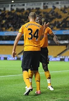 Images Dated 21st September 2011: Wolverhampton Wanderers Triumph: Elokobi and Guedioura's Goals Secure 3-0 Carling Cup Victory over