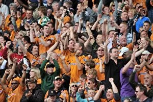 Images Dated 8th May 2011: Wolverhampton Wanderers: Triumphant Fans Celebrate Premier League Victory Over West Bromwich Albion