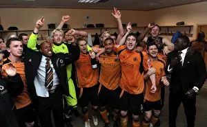 Coca Cola Football League Championship Prints: Wolverhampton Wanderers: Unforgettable Promotion to Premier League - Celebrating in the Dressing Room