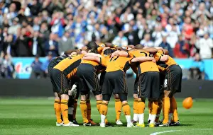 Framed Print : Wolverhampton Wanderers: United in Focus - Premier League Showdown: Wolves vs. Blackburn Rovers - Pre-Match Huddle Framed Print : Wolverhampton Wanderers: United in Focus - Premier League Showdown: Wolves vs. Blackburn Rovers - Pre-Match Huddle