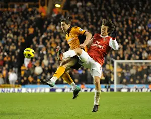 Player Prints: Wolverhampton Wanderers vs Arsenal: A Football Giants Clash - Stephen Ward vs Tomas Rosicky