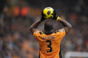 Framed Print : Wolverhampton Wanderers vs Birmingham City: George Elokobi Throws In - Barclays Premier League Soccer Match Framed Print : Wolverhampton Wanderers vs Birmingham City: George Elokobi Throws In - Barclays Premier League Soccer Match