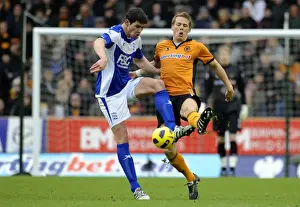 Player Prints: Wolverhampton Wanderers vs Birmingham City: A Fierce Encounter - Berra vs Zigic