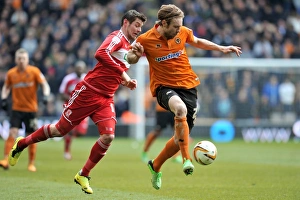 Season 2012-13 Prints: Wolverhampton Wanderers vs Middlesbrough: A Championship Battle - Gorkss vs Jutkiewicz
