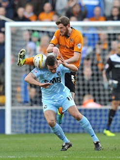 Football Full Length Prints: Wolverhampton Wanderers vs Port Vale: Stearman Fouls Pope - Sky Bet League One Rivalry at Molineux