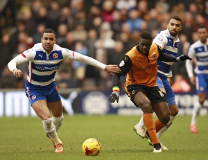 Sky Bet Championship - Wolves V Reading - Molineux Stadium Prints: Wolverhampton Wanderers vs Reading: A Championship Clash - Bakary Sako vs Hal Robson-Kanu at Molineux Stadium