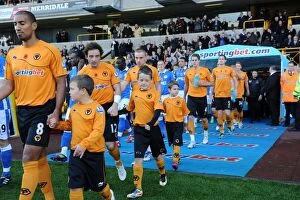 Images Dated 7th November 2011: Wolverhampton Wanderers vs Wigan Athletic: A Mascot Showdown - Premier League Battle